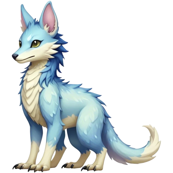 Epic Feral Rare Fantasy shiny pastel Vernid-Sergal-Trico-species by LiLaiRa, random markings, tufted tail, tufted ears, full body emoji