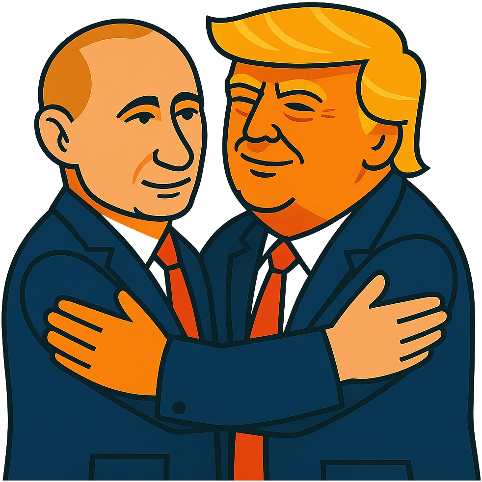 Putin and Trump hugging emoji