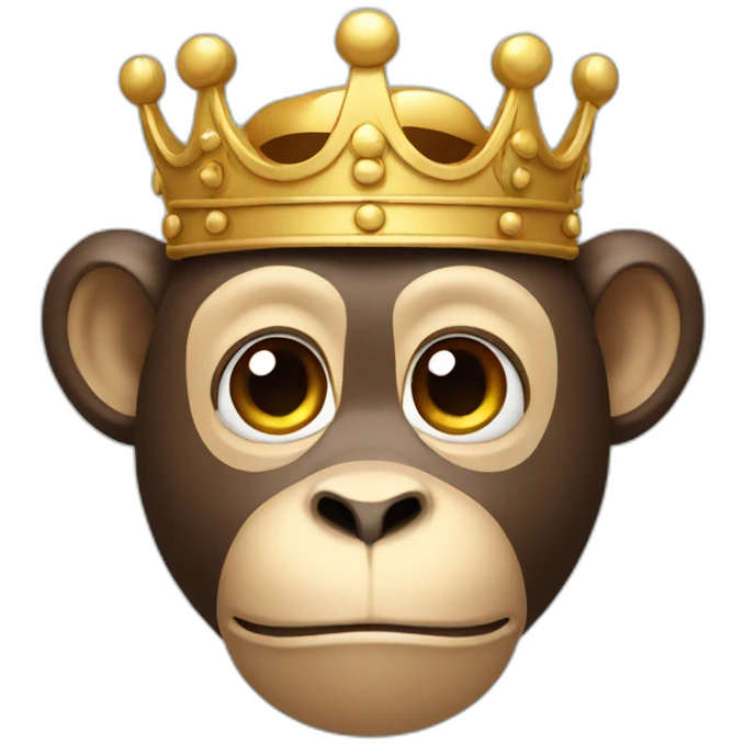 head of monkey with a crown emoji
