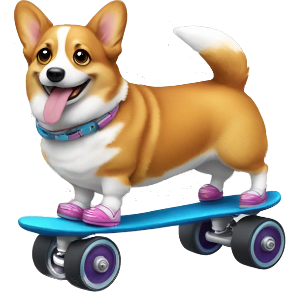 corgi on roller skates  emoji
