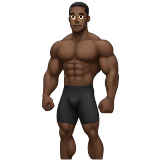 Black bodybuilder emoji