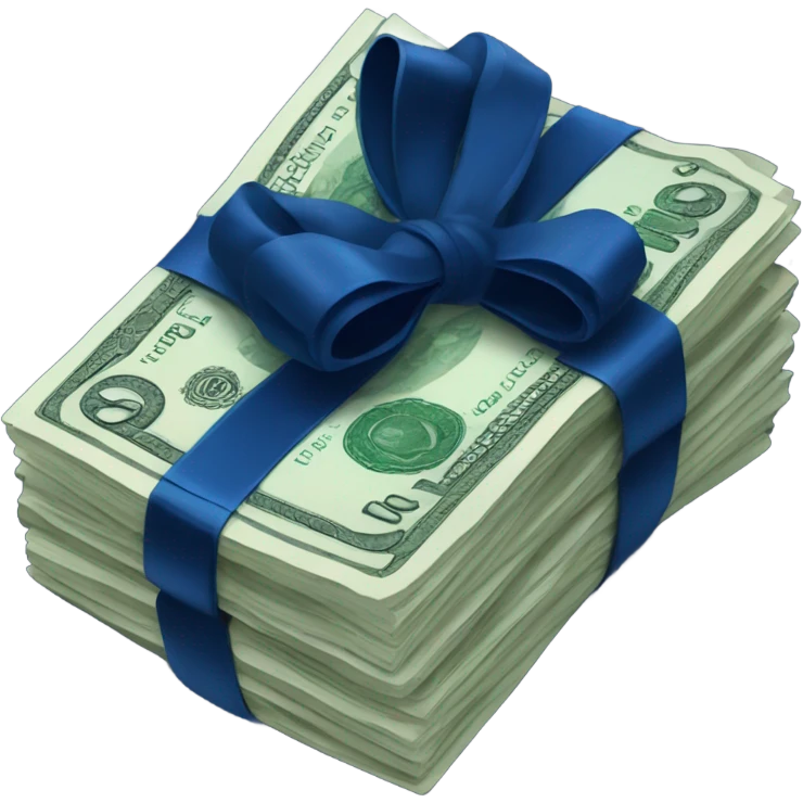 rubles with dark blue bow emoji