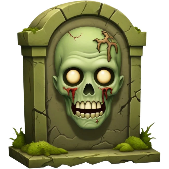 Like a zombie coming out of a tomb stone emoji