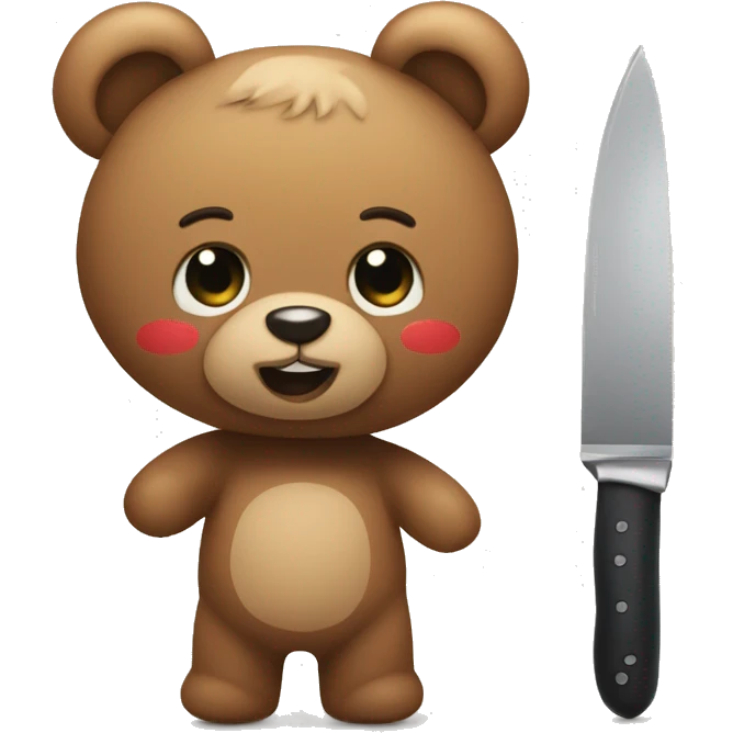 Teddy bear and a knife  emoji