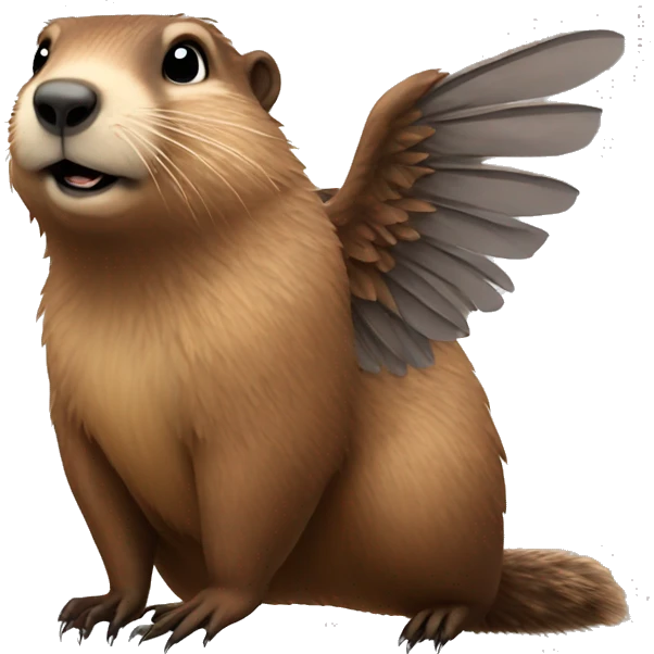 Groundhog with wings emoji