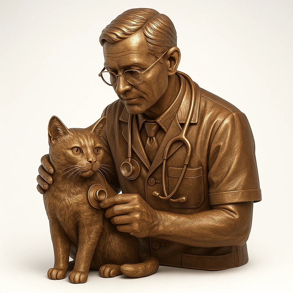 veterinarian examining a cat emoji