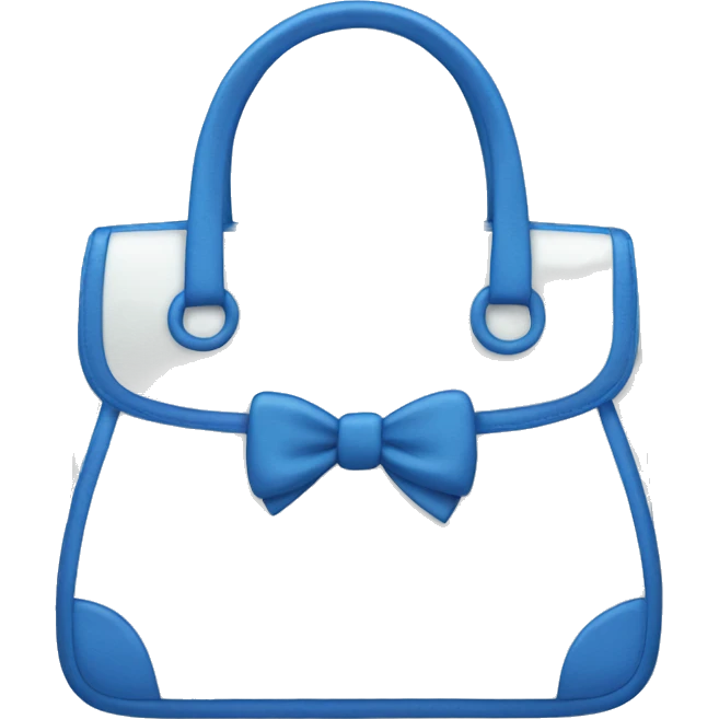 White and blue purse with a bow  emoji