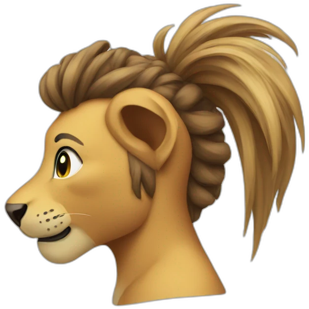 ponytail lion emoji