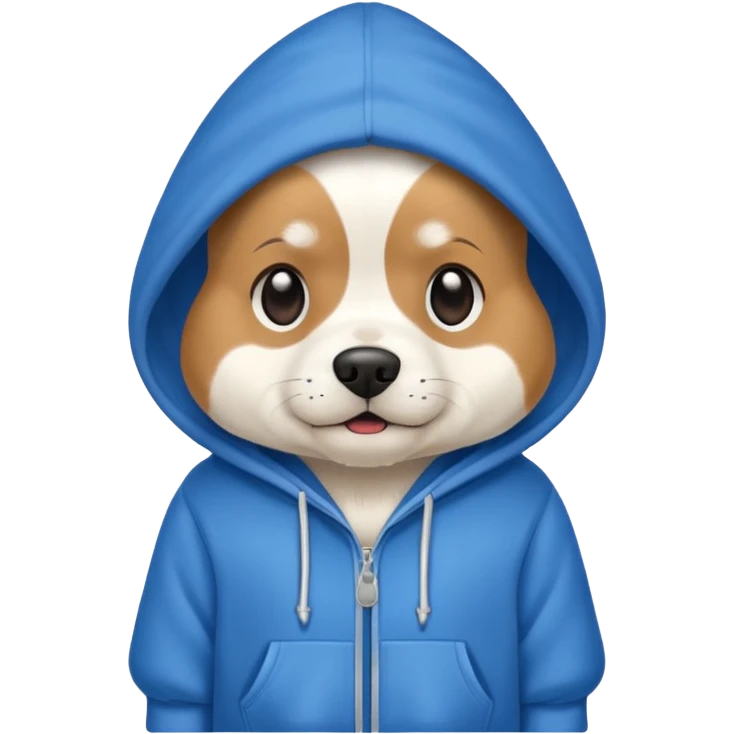 Dog wearing hoodie emoji