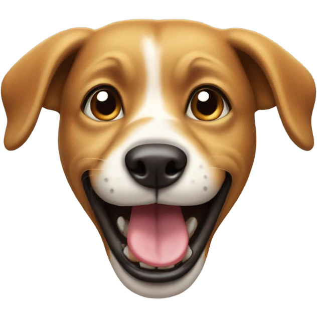 Dog biting lip emoji