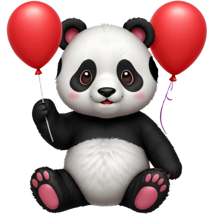 panda with balloon emoji