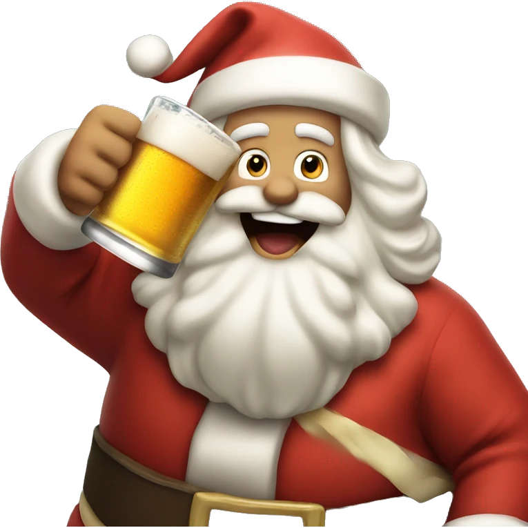 Santa Claus cheering a beer  emoji