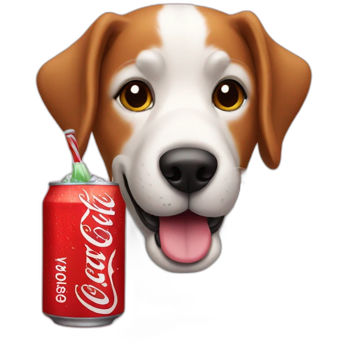 dog drinking coke emoji