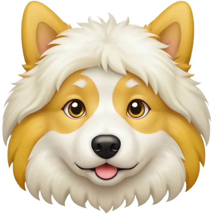 Yellow and white dog emoji