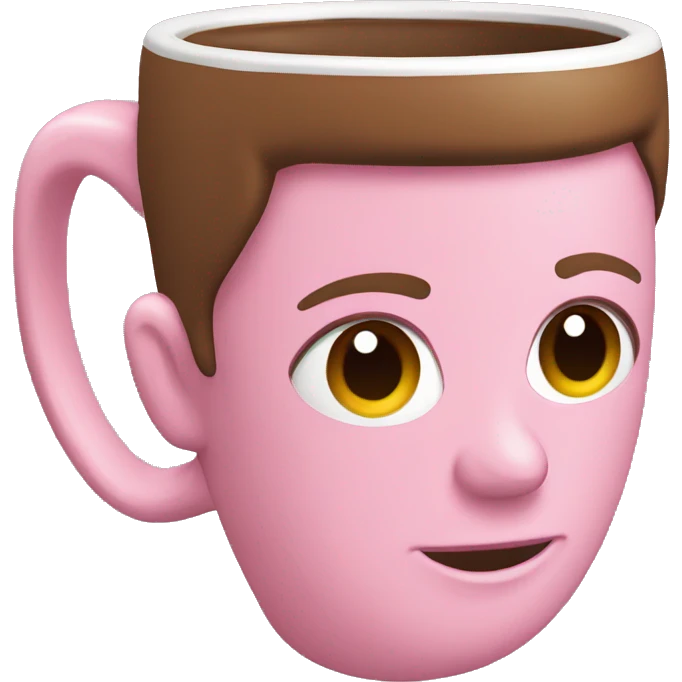 Pink and brown coffee mug emoji