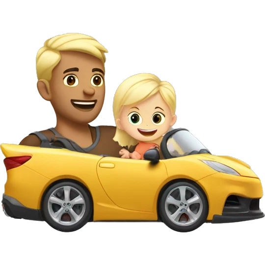 blonde dad plays cars with babyson emoji
