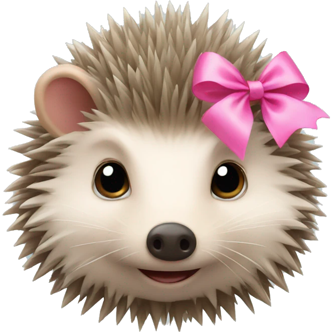 hedgehog with a pink bow emoji