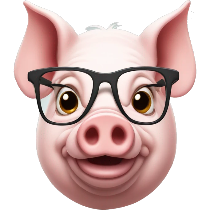 Pig wearing glasses emoji