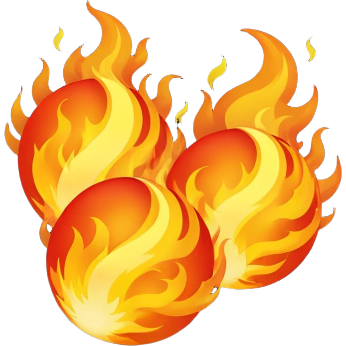 fireballs with flames emoji