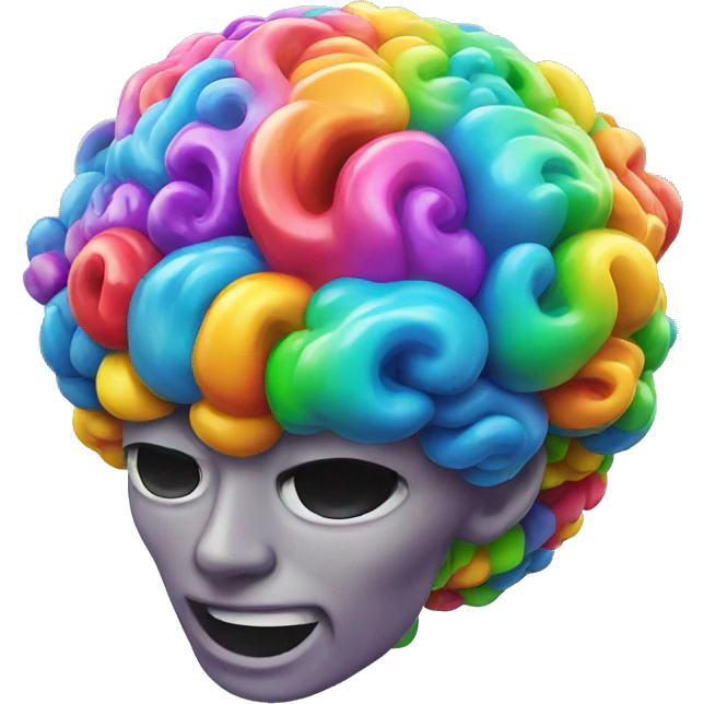 Exploding rainbow brain splash emoji