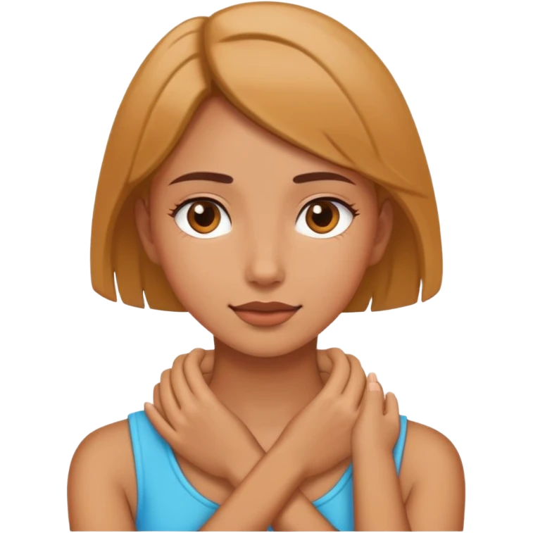 Girl with hands around neck emoji