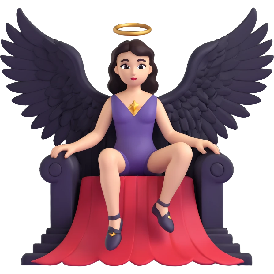 fallen angel sitting on a throne emoji