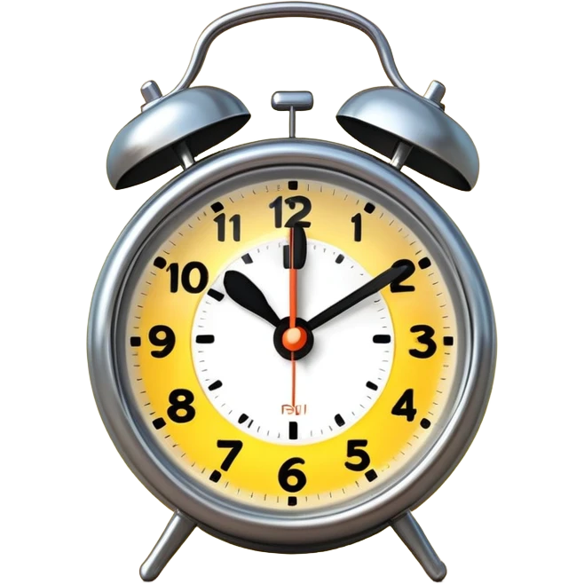 an alarm clock ringing at sunrise, simple and expressive emoji