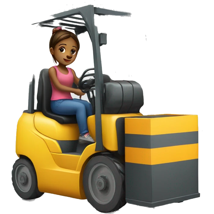 Girl on a forklift emoji