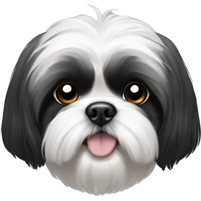 black and white shih tzu emoji