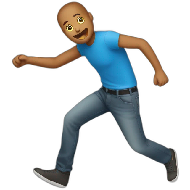 Un emoji avec des bras et des jambes courant de face  emoji