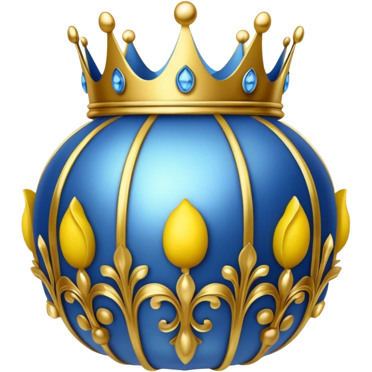 Blue crown with a lemon emoji