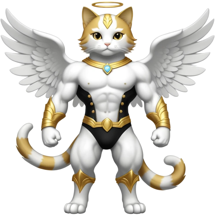 Mega neon unicorn dragon hydra hyper rare golden penguin Golden Divine god angel Omni Black and white Super muscular Buff sigma Gigachad cat full body tuxedo colored  emoji