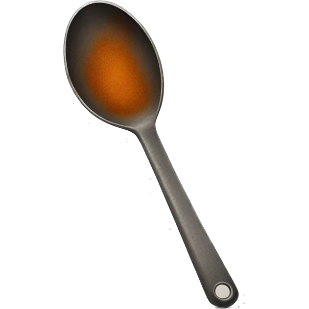 a metal spoon with rust on the bottom emoji