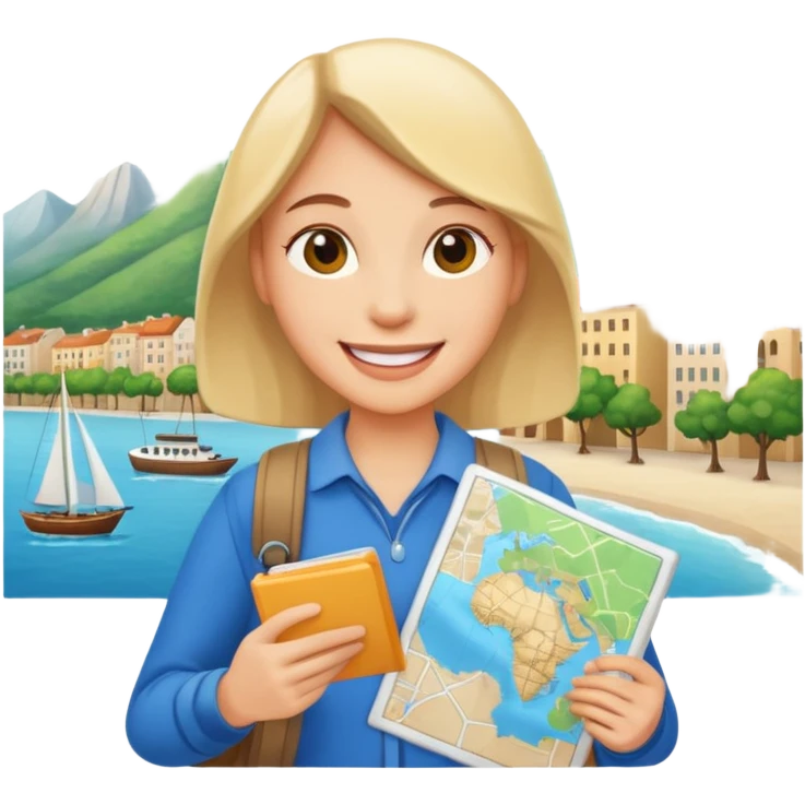 city tourist with map emoji