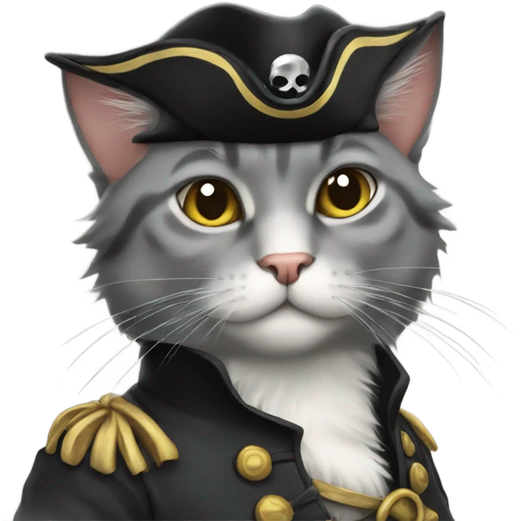 pirate gray cat emoji