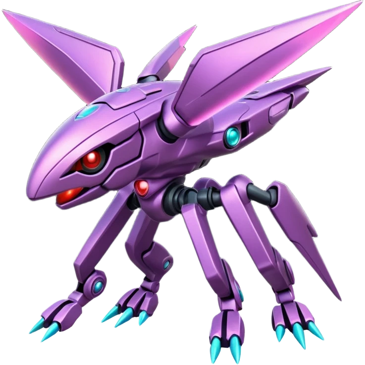 Futuristic Genesect-Heracross-Vikavolt fusion emoji