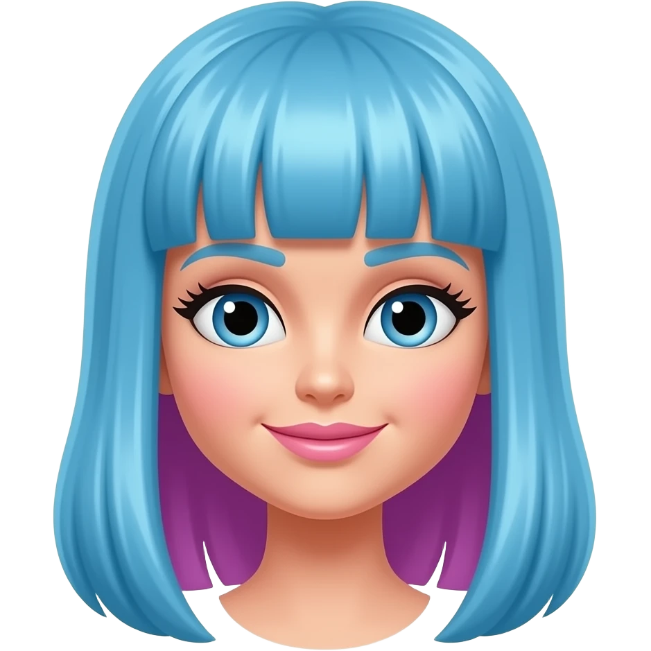 blue pink  Wig stand inspired by Barbie colour pallete emoji