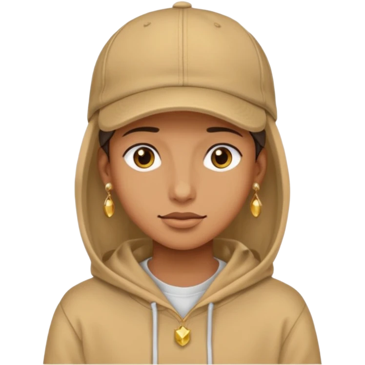 {
  "type": "human",
  "look": "tan hoodie, cap, gold jewelry, neutral face"
} emoji