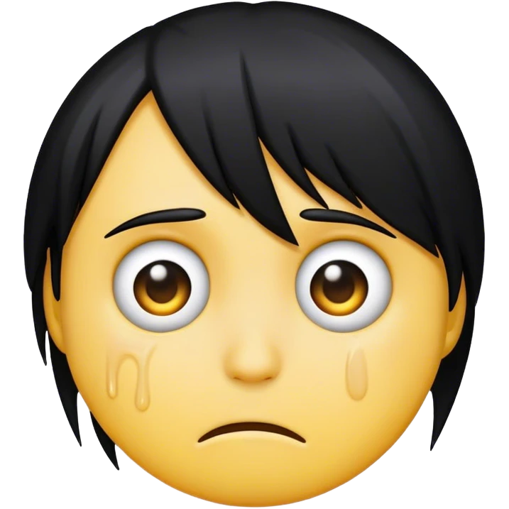 an emo emoji with a tear in  emoji
