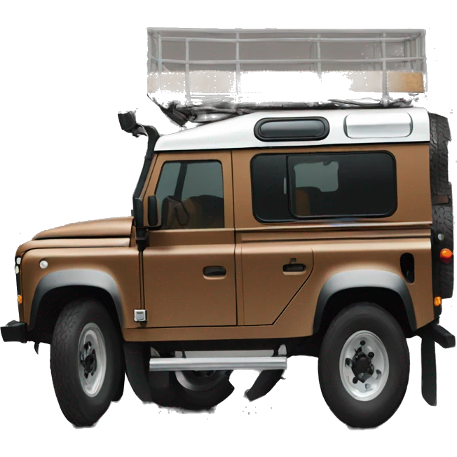 Brown Land Rover defender facing sideways  emoji
