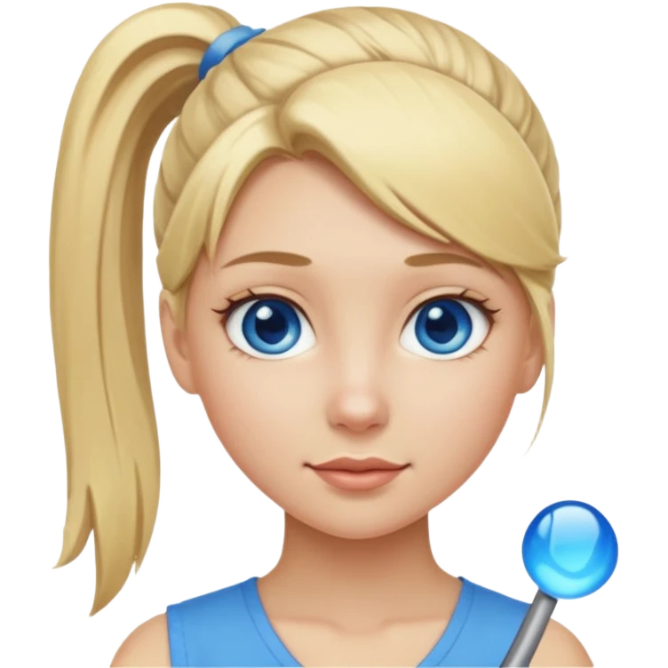 blonde girl pony tail emoji