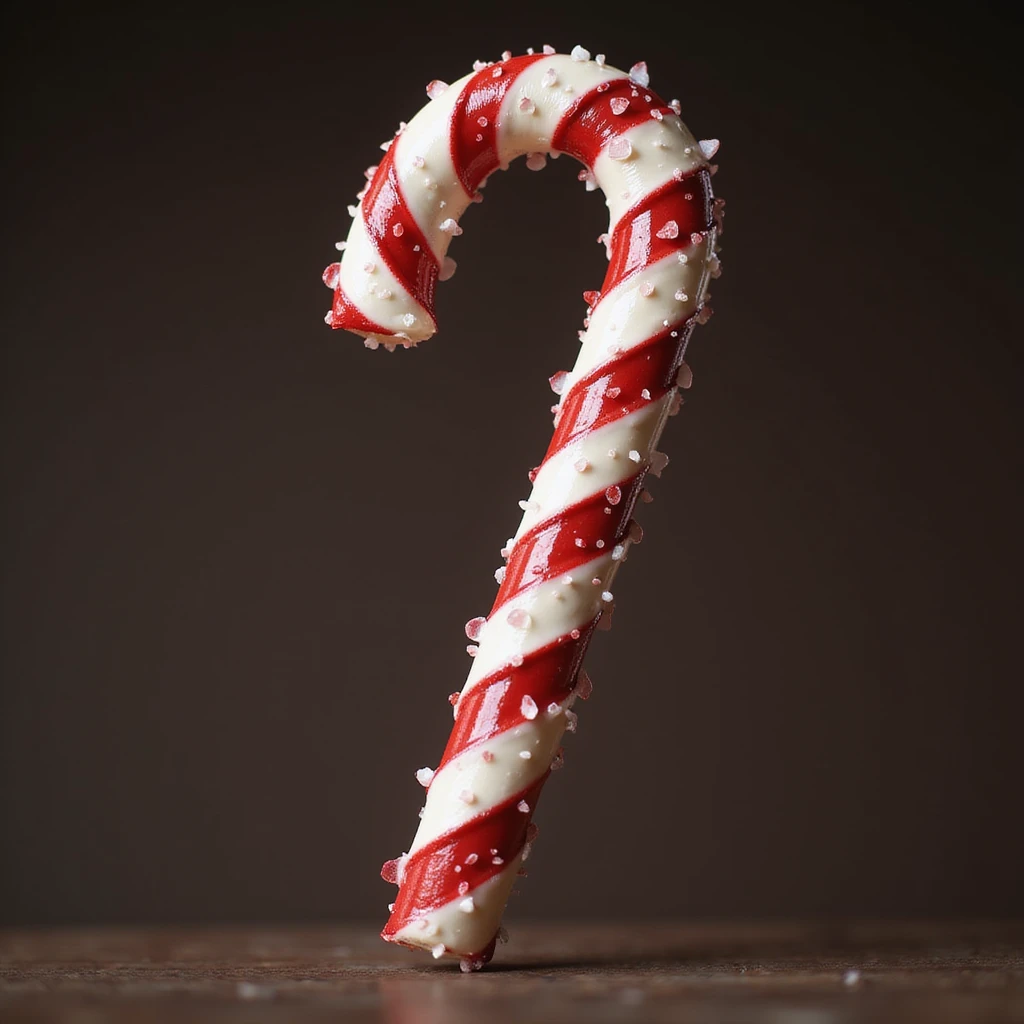 realistic candy cane, photorealistic style emoji
