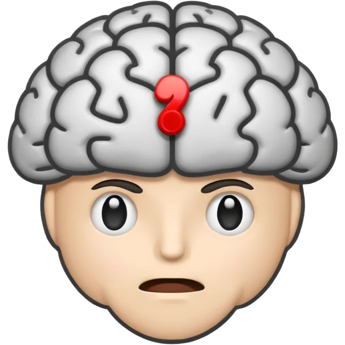 brain emoji with a low battery logo emoji