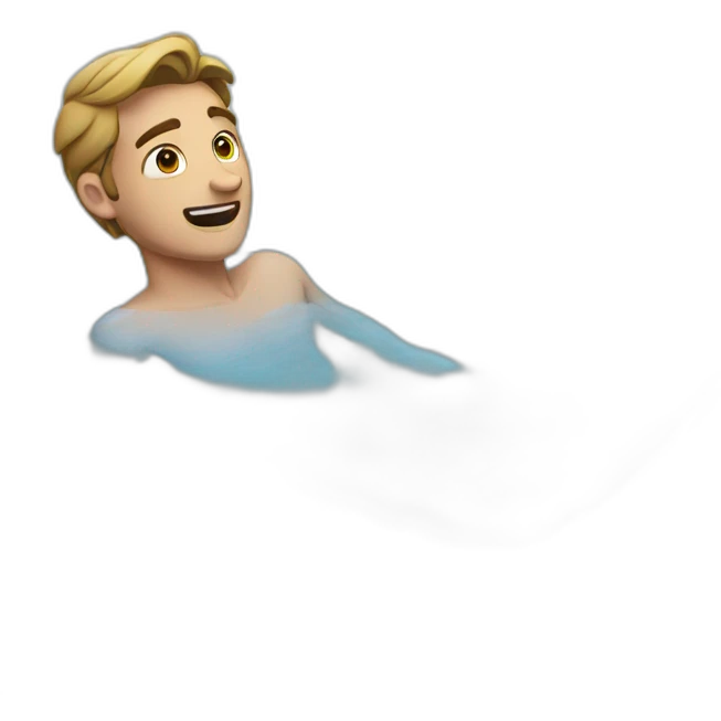 A man in a frozen pool emoji