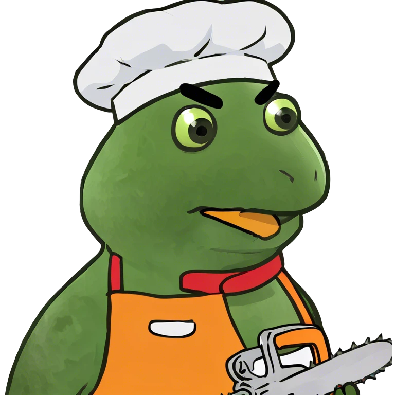 Chicken with chainsaw emoji