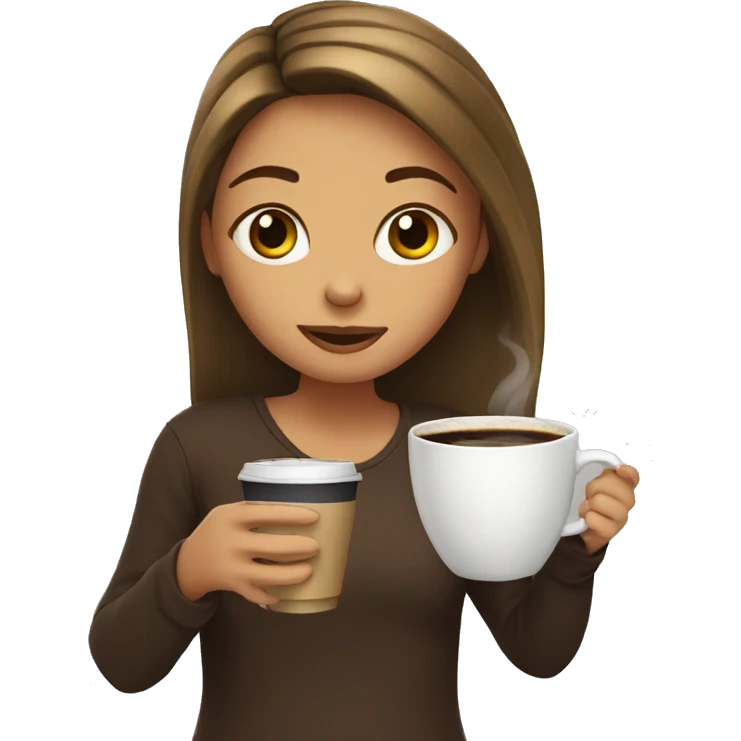 girl drinking coffee emoji