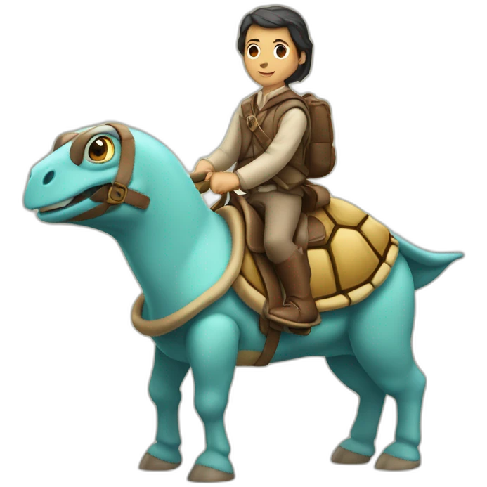 Une tortue sur un cheval emoji