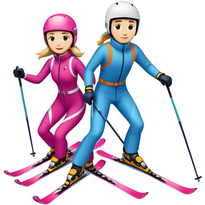 Man and women skiing emoji