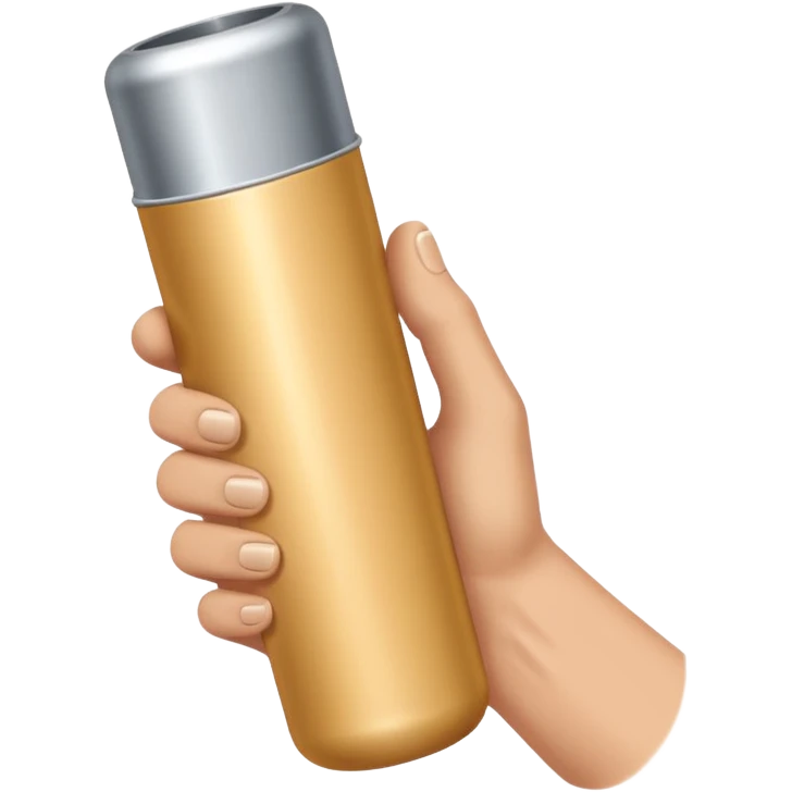 beige skin colored hand holding a cylindrical tube, no sleeves, no clothes emoji
