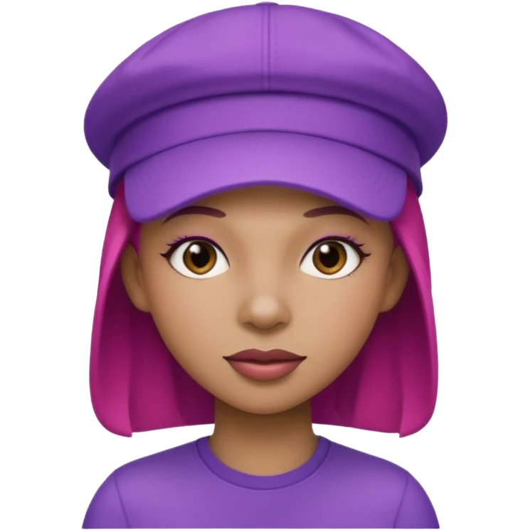 singer strawberry wearing purple cap emoji